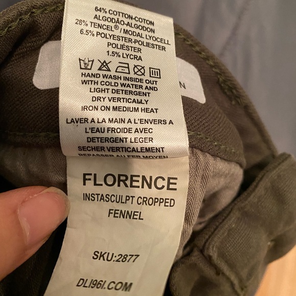 NWT army green DL1961 Florence cropped jeans - Picture 5 of 6
